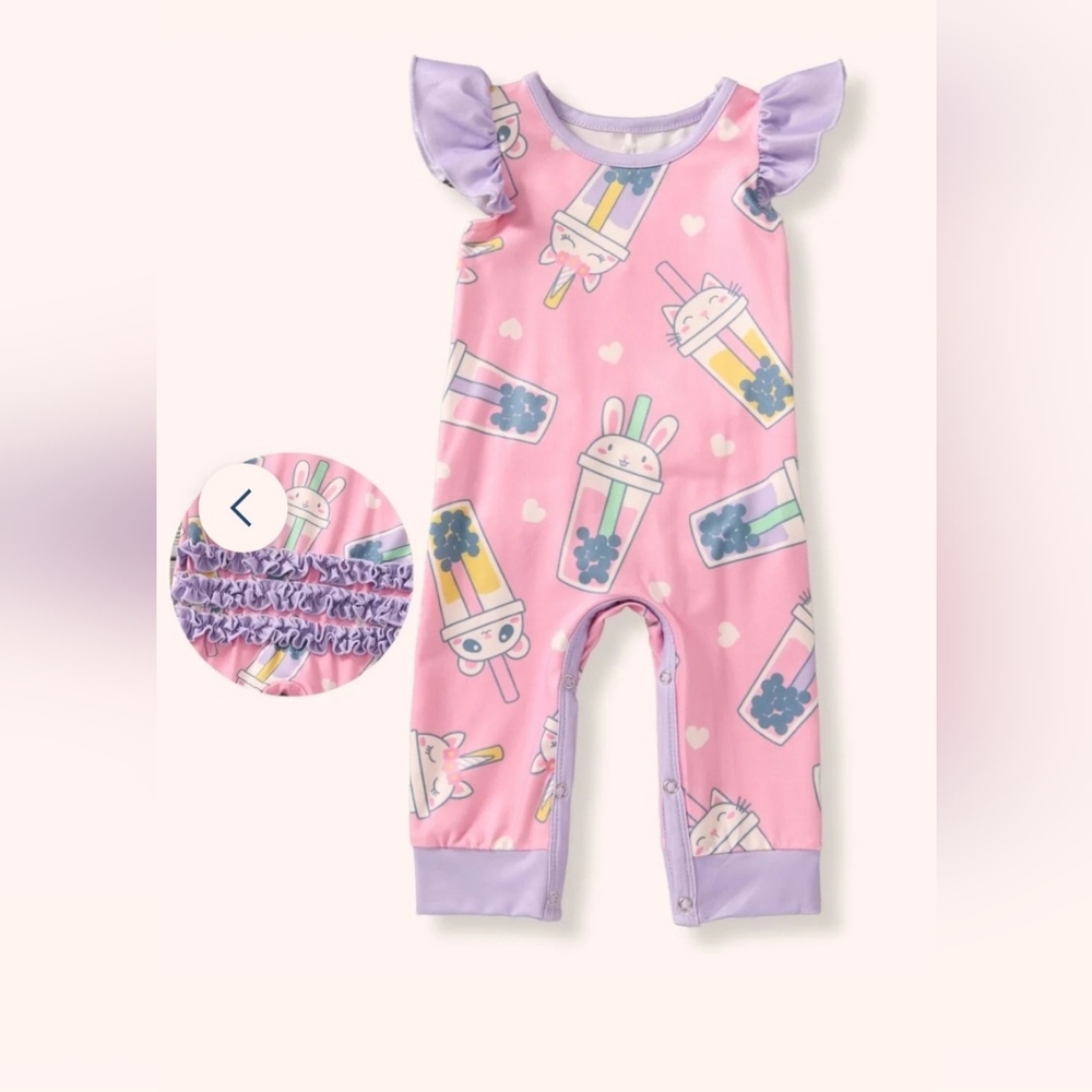 Pink and Purple Bubble Tea Romper